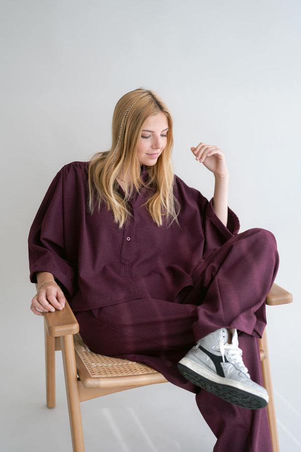 Maya blouse solid bordeaux