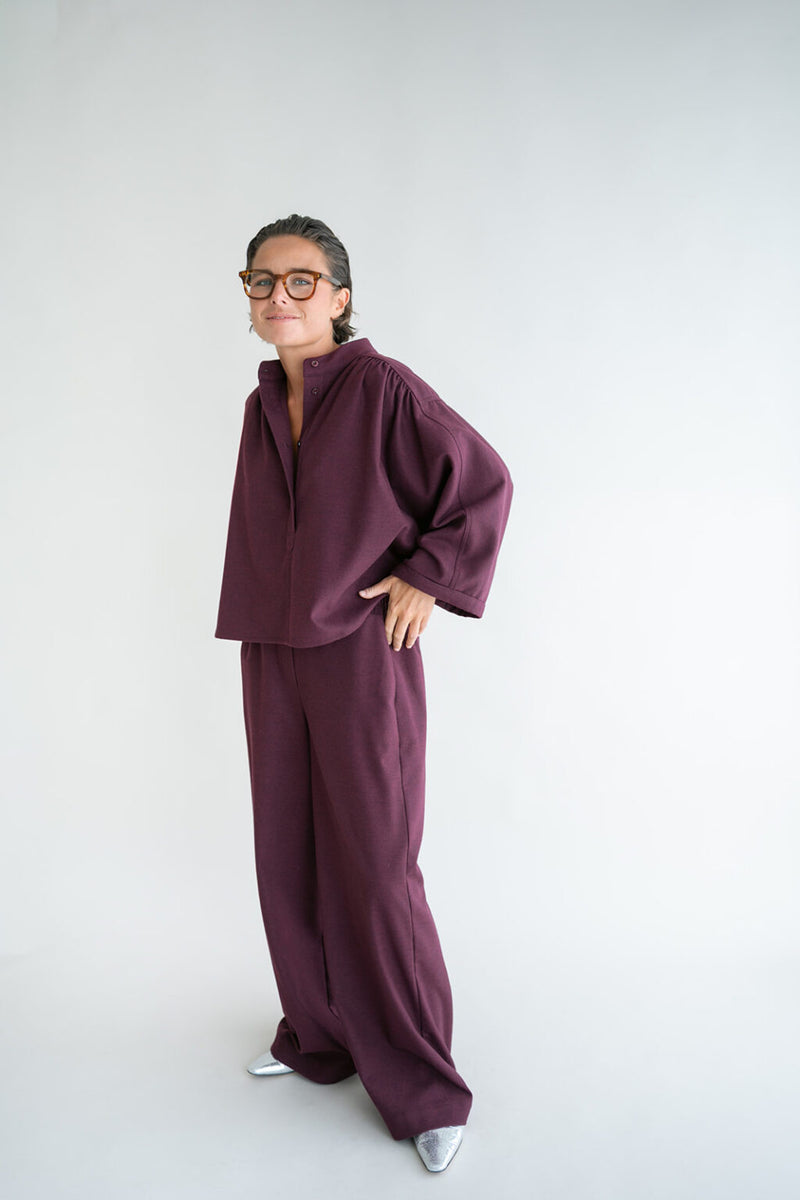 Maya blouse solid bordeaux
