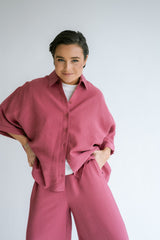 Morris blouse Rosé uni