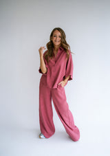 Morris blouse Rosé uni