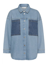 Mazie boxy mix shirt Light blue wash