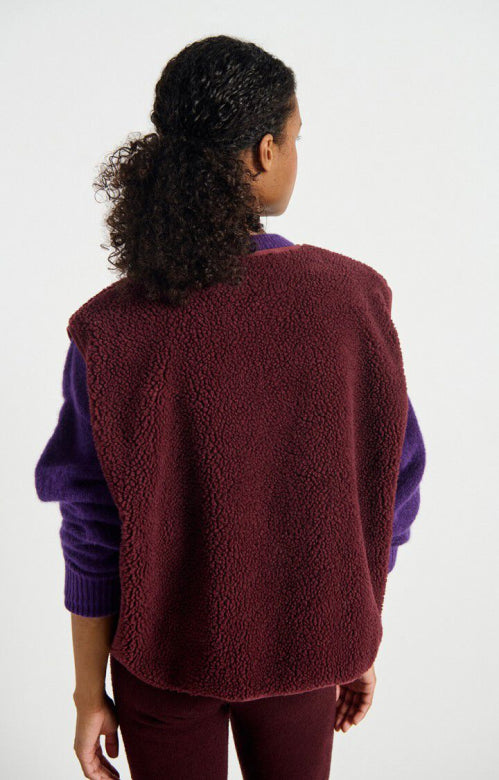 Hoktown vest bordeaux American Vintage bordeaux vest detail
