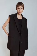 Nora sleeveless blazer - black