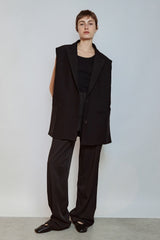 Nora sleeveless blazer - black
