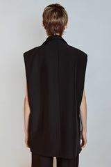 Nora sleeveless blazer - black