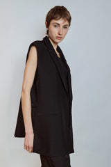 Nora sleeveless blazer - black